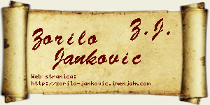 Zorilo Janković vizit kartica